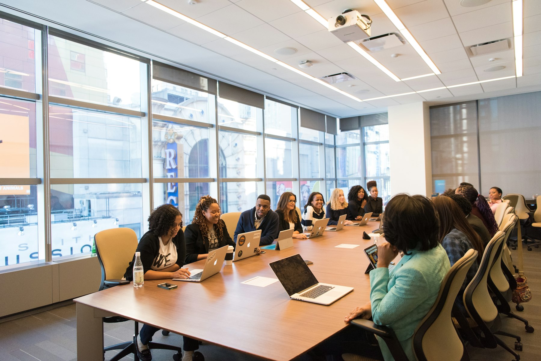 Group attending a class around a large table