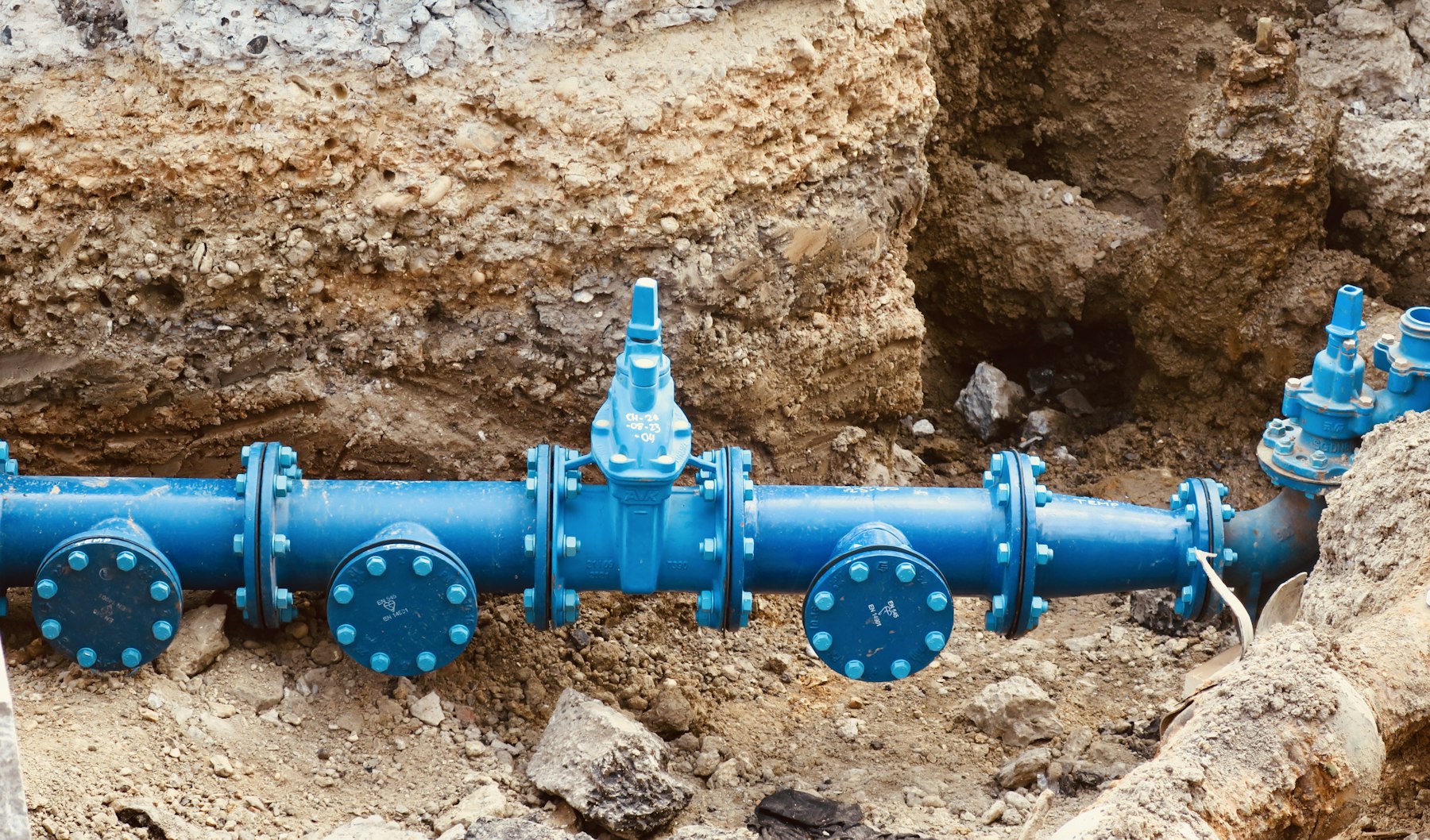 Underground pipe line being inspected